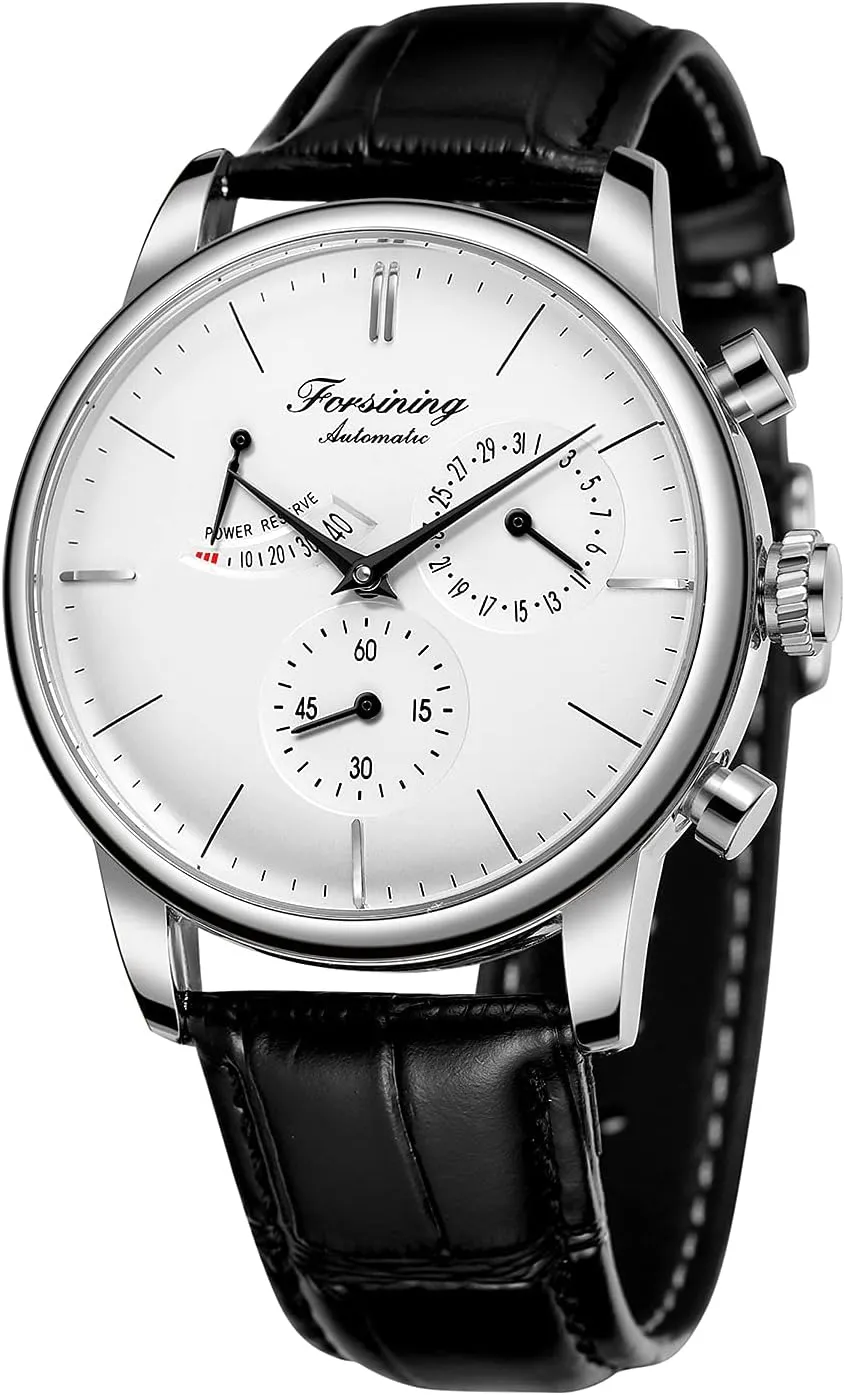 seal denomination coaming rebound apologize Reserve Date Display Fashion Mechanical Wristwatch FORSINING Men's Automatic Watch Power 