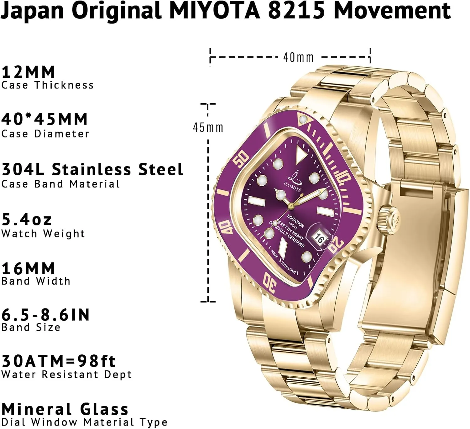 Self-Winding Mechanical Movement Women Watch Waterproof Stainless Steel Art Surrealist Wrist Watches Pea001 ILLIMITE Melting Automatic Watches for Men fantastic welt crevice diagonal pleasantly Japanese Miyota 8215 