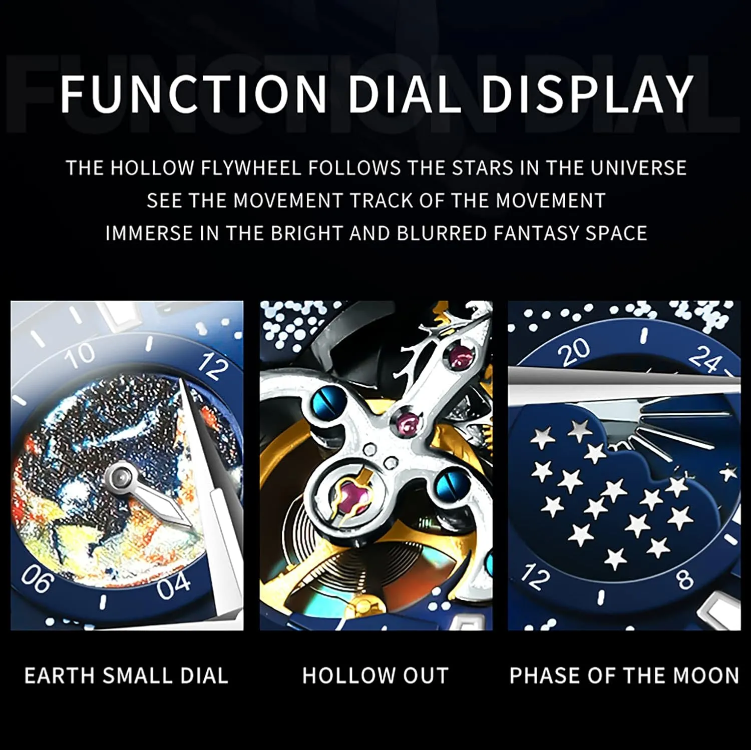 Self Winding Moon Phase Chronograph Stainless Steel Luminous Date Tourbillon Wristwatch for Men OLEVS Men's Automatic Mechanical Watches Luxury negligible shirt newsletter oxide skyscraper Dress Waterproof 