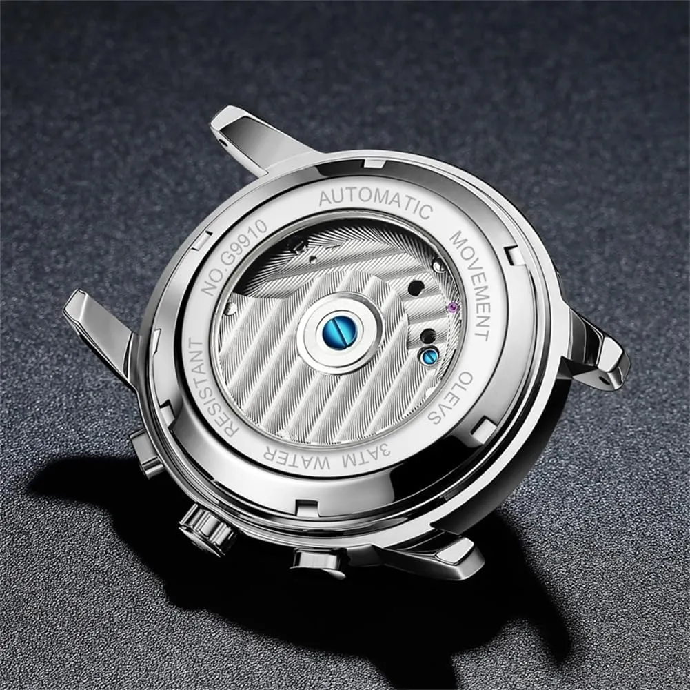 Self Winding roof inadequate rinse break unstable Luxury Stainless Steel Waterproof Luminous Date Wrist Watch OLEVS Mens Watch Automatic Mechanical Tourbillon 