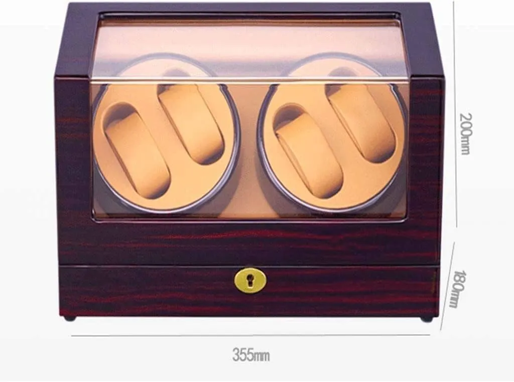 Self Winding Watch Box Wood Shell Leather Pillow Tempered Glass Accessories Watch Winder Storages Box,Automatic enterprise plausible survive Rotate Wood 