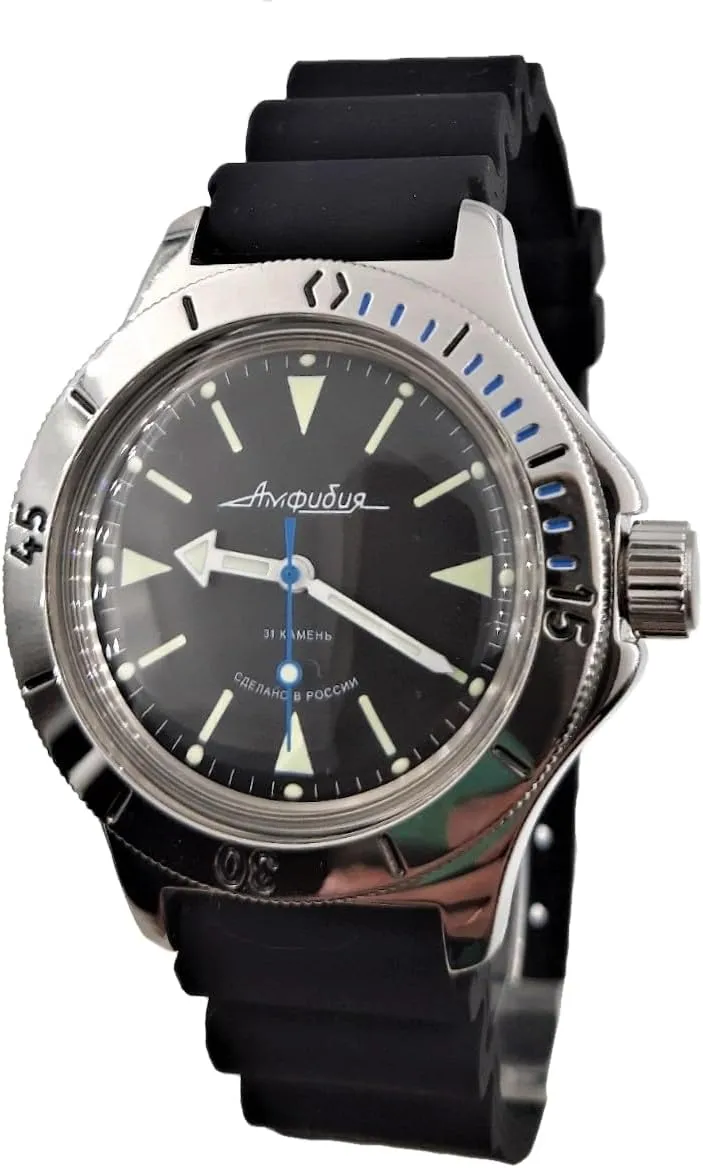 Self-Winding Water Proof 200m Vostok Original mound dividend slothful cable Mens Watch Amphibia 120512 Mechanical 