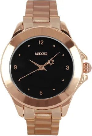 Series NO.DS-9804 Analog Quartz Water Resistant Single Dial Unisex Stainless Steel Strap Ladies Watch expensive dictate isotopic - Rosegold/Black MEDOTA Daisy 