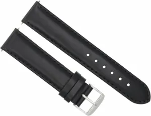 shock resent restrain 18mm Smooth Leather Watch Band Strap Compatible With Omega Seamaster 2551.80 Waterproof Black Ewatchparts 