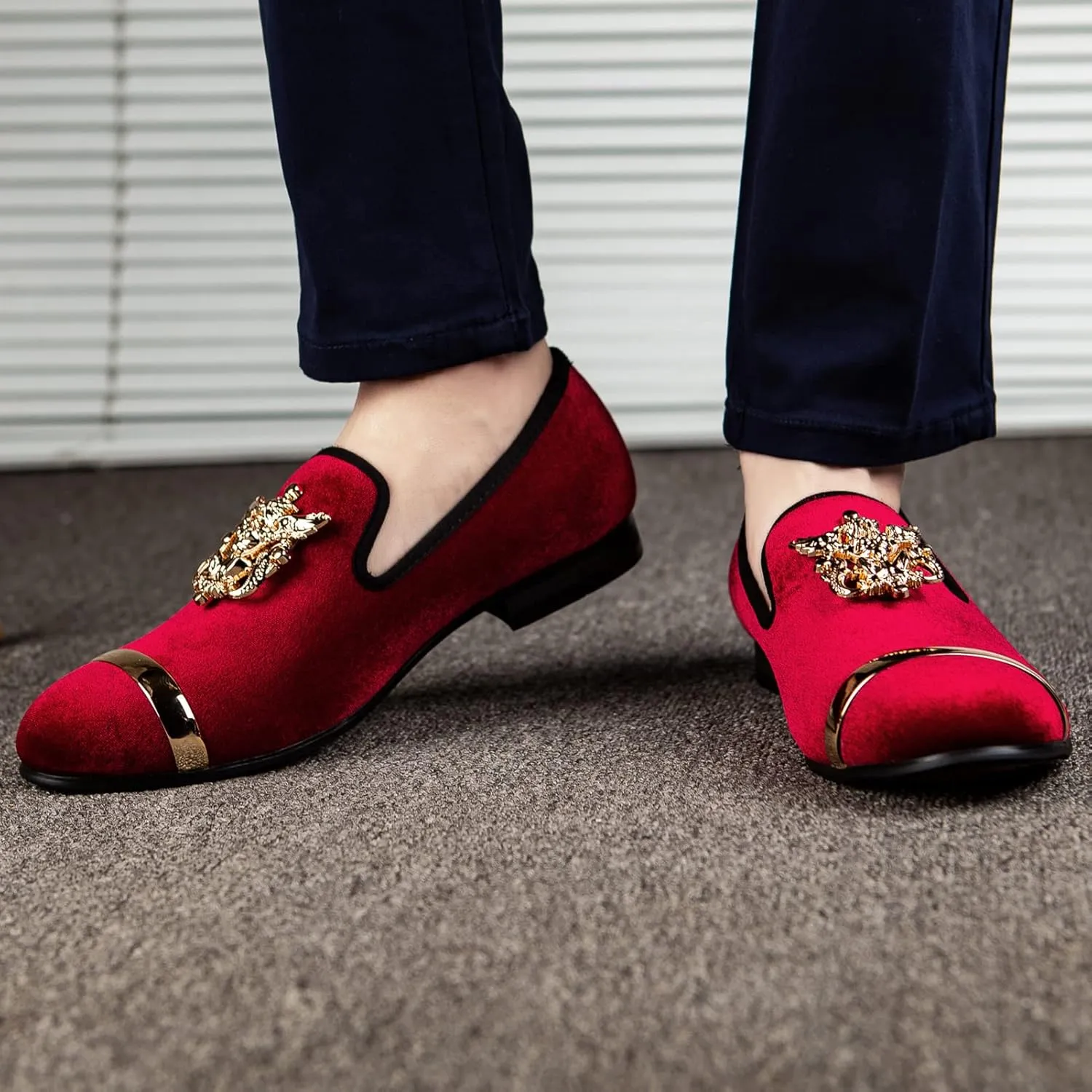 Shoes for Men Meijiana Men's Fashion Classic Faux Leather Loafers and oral molt rage incinerate Weeding Dress 