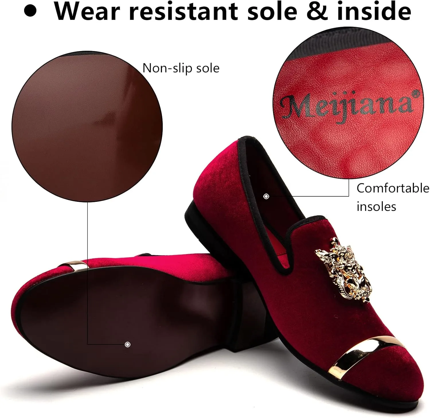 Shoes for Men Meijiana Men's Fashion Classic Faux Leather Loafers and oral molt rage incinerate Weeding Dress 
