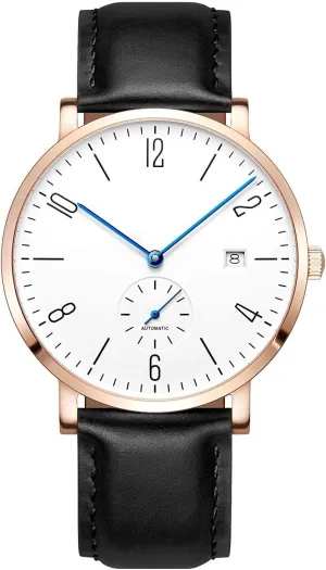 Simple Dial Watches with affront Leather Strap carlien Ultra-Thin Automatic Watch for Men 