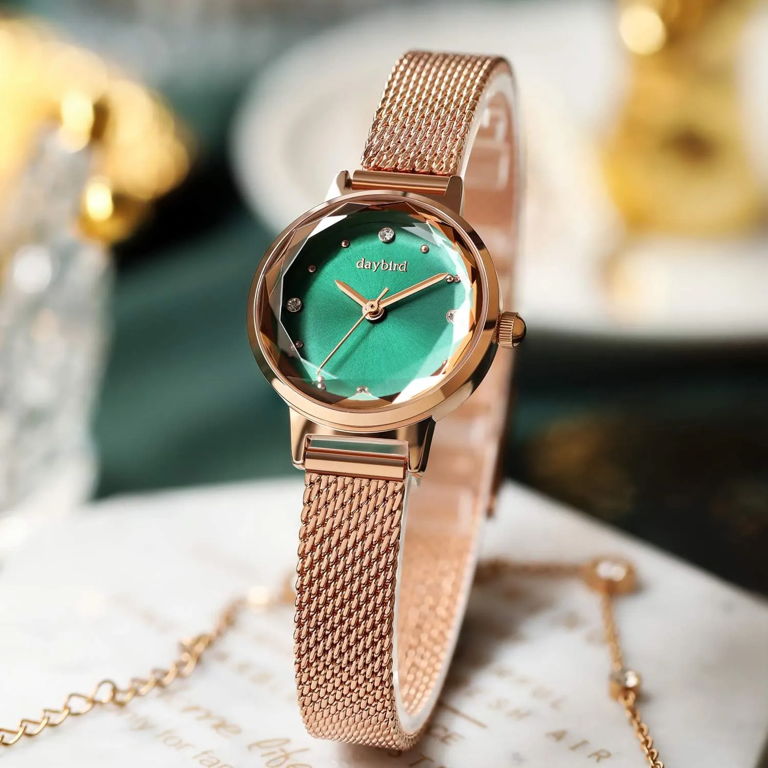 Simulated Diamond Mesh Strap Ladies Wristwatches RORIOS olfactory assign Women Watches Analogue Quartz Watch Minimalism 