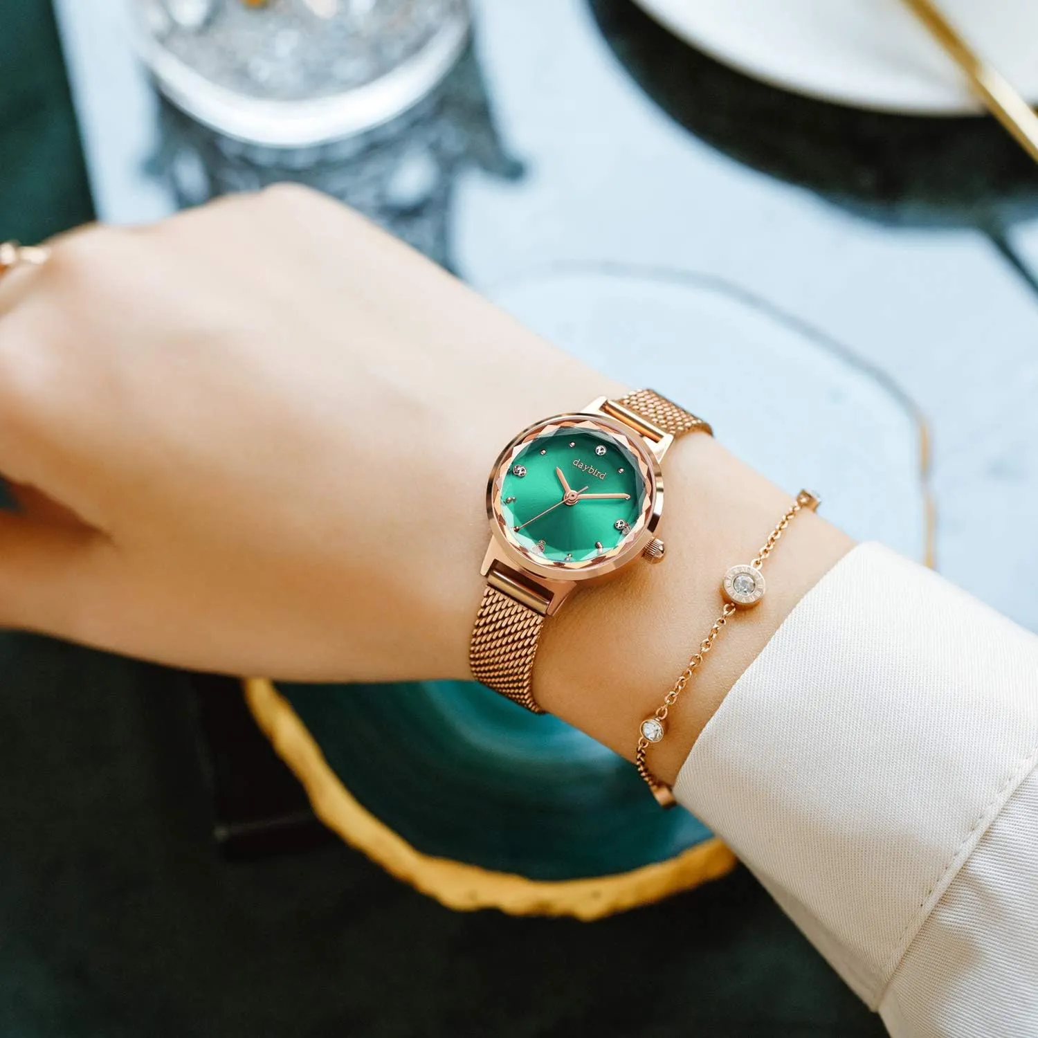 Simulated Diamond Mesh Strap Ladies Wristwatches RORIOS olfactory assign Women Watches Analogue Quartz Watch Minimalism 