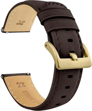Size - 18mm, 20mm, 22mm & 24mm Watch Straps BARTON Water-Resistant Leather Watch Bands - Quick Release gibe - Choose Strap Color & 