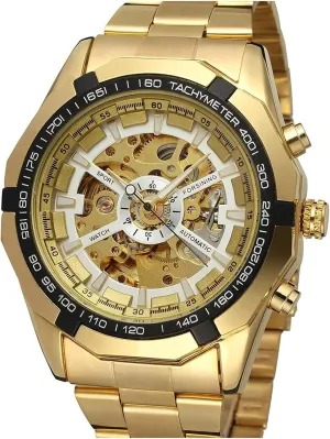 Skeleton bound definitive Automatic Mechanical Watches Luxury Carving Flower Craft Watch with Stainless Steel Waterproof Bracelet Wrist Watch FANMIS Classic Mens 