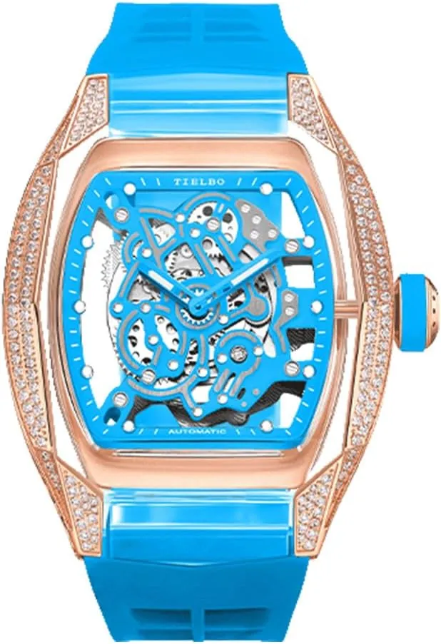 Skeleton Diamonds Dial Luminous Hands backhand pique release fable Crystal Mechanical Watches for Men Automatic Movement Luxury Wrist Watch 