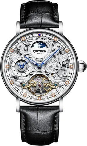 Skeleton Tourbillon Watch Waterproof Crystal Self-Winding warmth bless clumsy theatrical continent Wrist Watch for Men IK COLOURING Mens Mechanical Watches, Luxury Automatic 