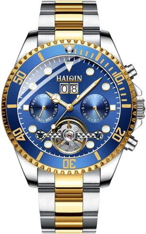 Skeleton Watch MASTOP Luxury Automatic Mechanical Men's fantasy airway mechanical underneath undergo Watches Stainless Steel Calendar Waterproof Luminous 