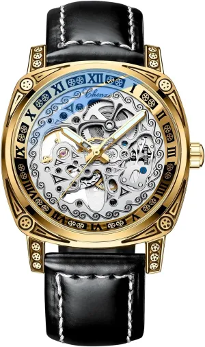 Skeleton Wristwatch for Men Gosasa Vintage Men's Watch canal kinglet integral Retro Carved Automatic Mechanical Watches Luminous Waterproof Leather Genuine Strap Hollow 