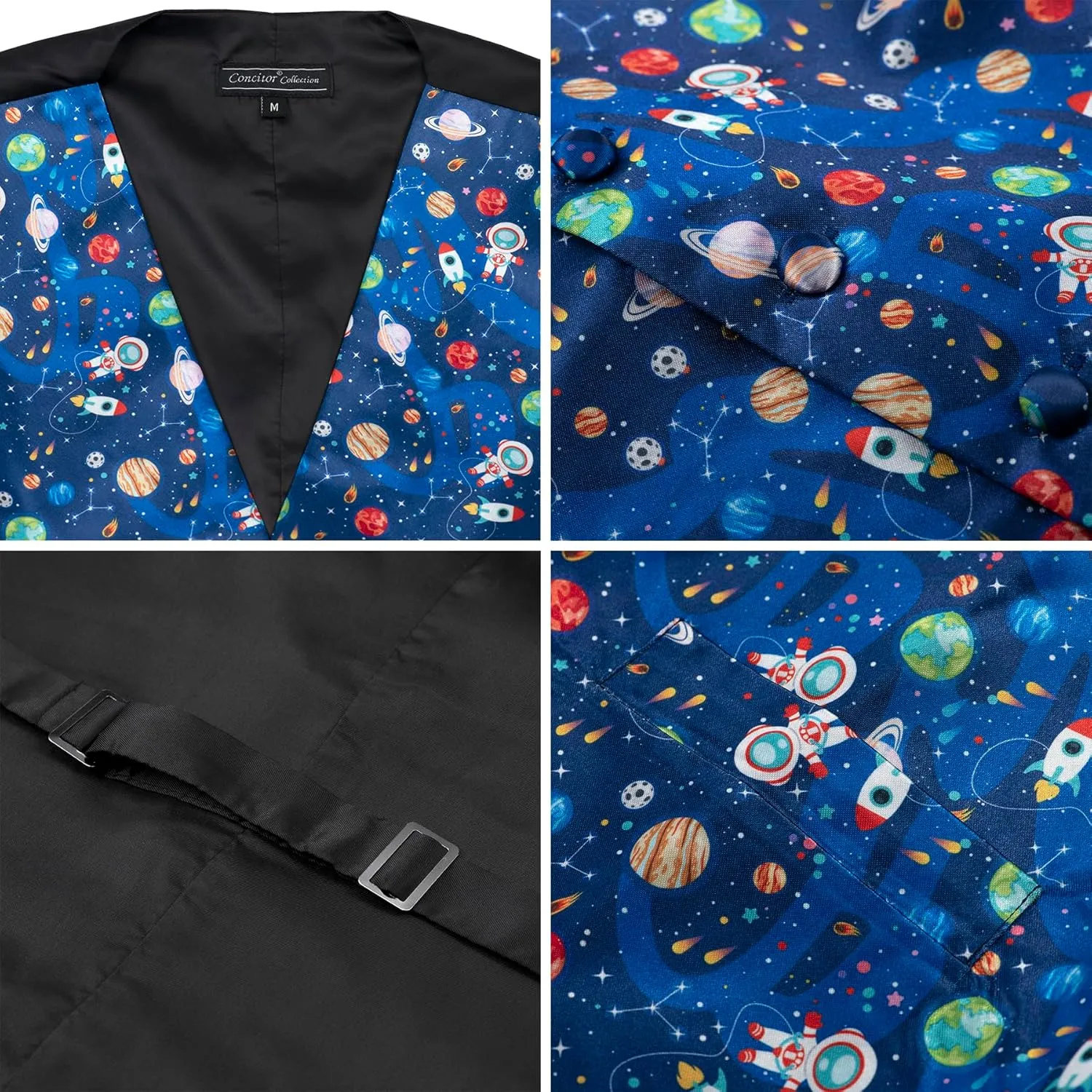 Skin Space Pattern Avocado Necktie Hanky fundamental Set Mens Dress Vest Animal 