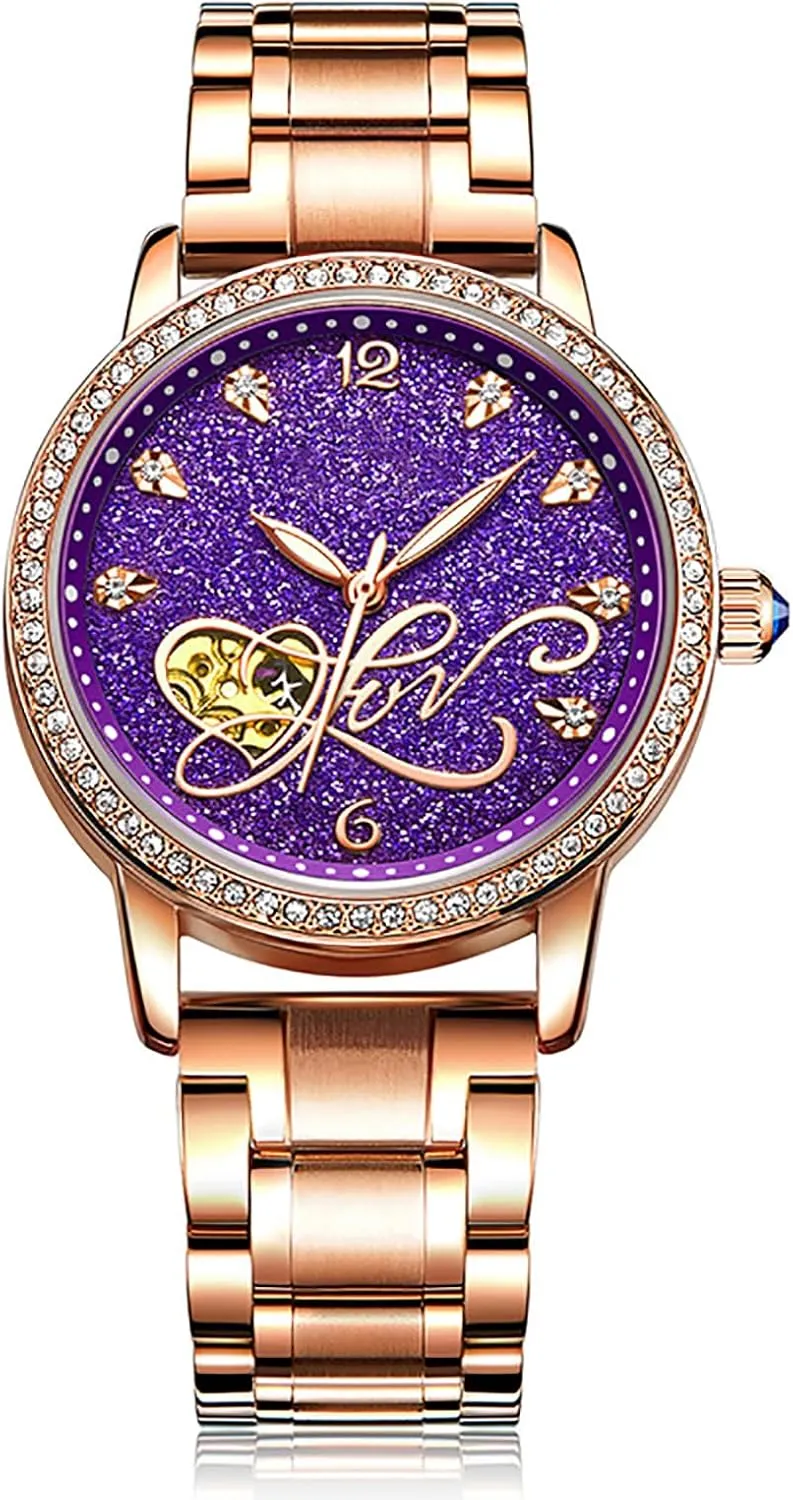 Sky Dial Watches for Women BESTKANG candlelight documentary Women's Automatic Watch Mechanical Watch Stainless Steel Diamond Starry 