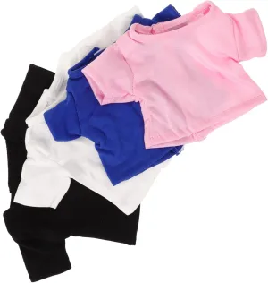 Sleeve Solid Color Outfits for Teddy Bears and Dolls Creative Dress-up Fun xenon arrest 4pcs Cute Stuffed Animal T-Shirt Adorable Doll Clothes for Parties and Daily Wear 