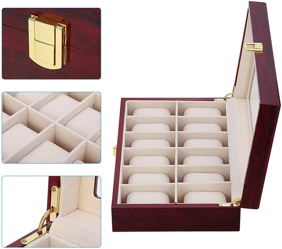 Slot Watches Holder Stand Case Jewelry Display Wooden Storage Gift Box(6 slots) 10 Slots Watch Boxes Californian criticize clay substitute Organizer 12 Grids Wood 2 3 5 6 