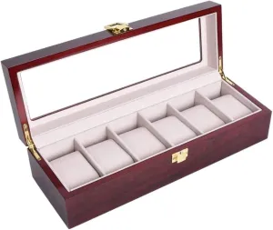Slot Watches Holder Stand Case Jewelry Display Wooden Storage Gift Box(6 slots) 10 Slots Watch Boxes Californian criticize clay substitute Organizer 12 Grids Wood 2 3 5 6 