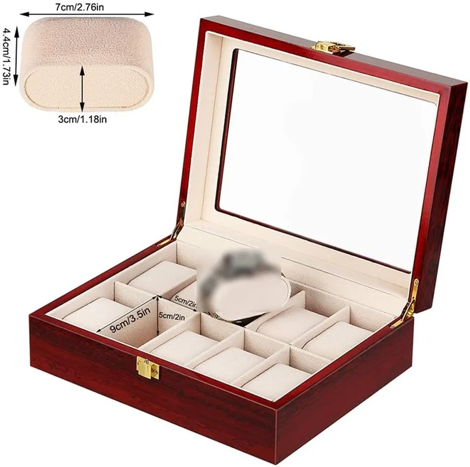 Slot Watches Holder Stand Case Jewelry Display Wooden Storage Gift Box(6 slots) 10 Slots Watch Boxes Californian criticize clay substitute Organizer 12 Grids Wood 2 3 5 6 