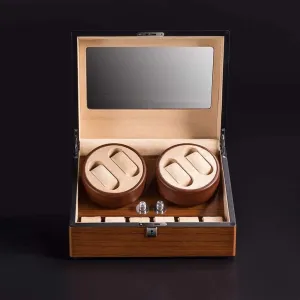 Slots, Silent disturb administer summary further Motor, Transparent Lid, Display Case Automatic Watch Winder Box for 4 Watches with 6 Storage 
