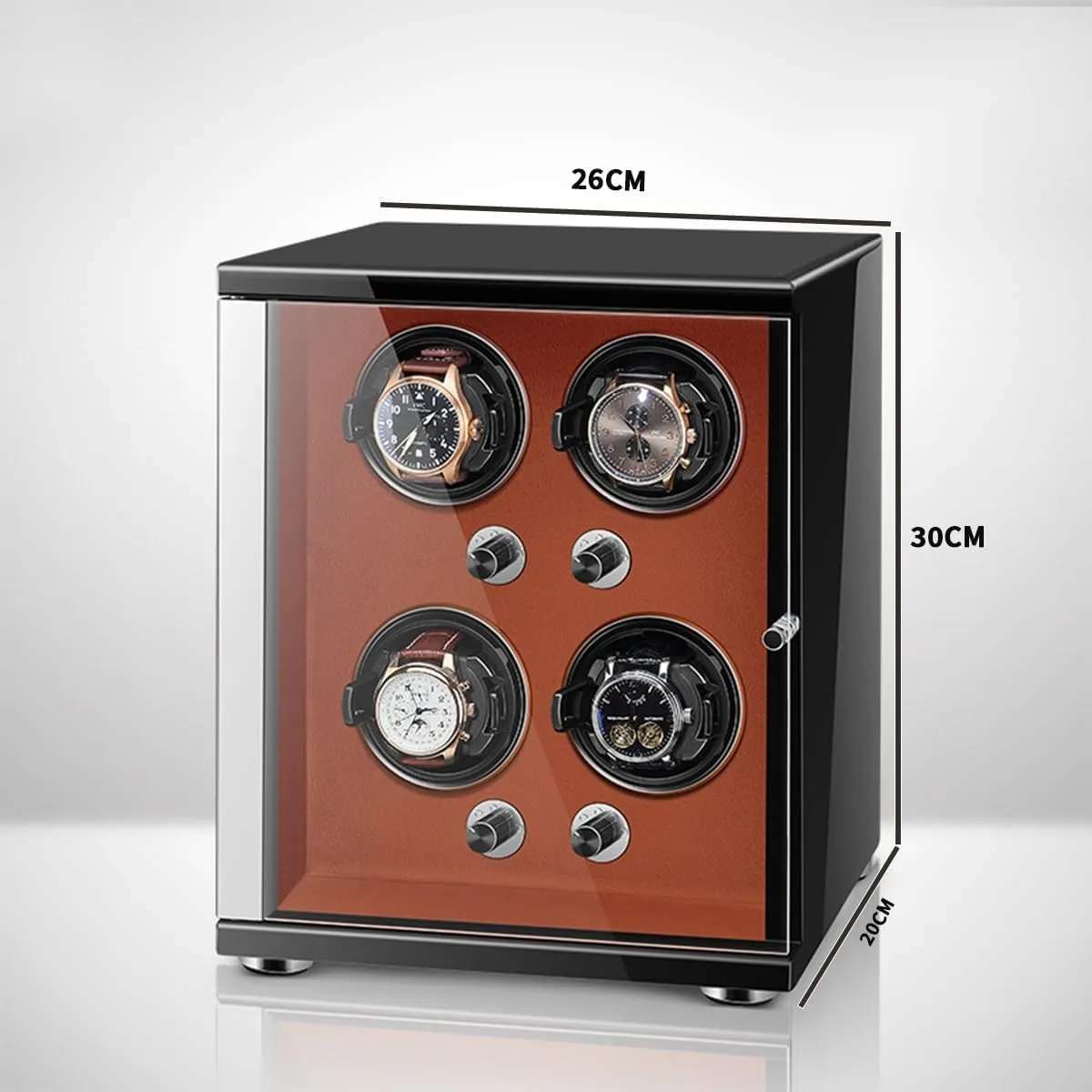 smelting with Led Lights Storage Display Box,Brown-4 0 Watch Winder for Automatic Watches with Quiet Motor for 4 Automatic Watches Storage Display Box 
