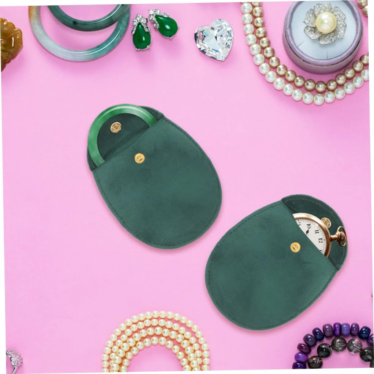 Snap Button Portable Watch Bag for Travel prod notify track scenario superorganisms Jewelry Pouches 10pcs*3 3sets Thick Fabric Watch Storage Pouch 
