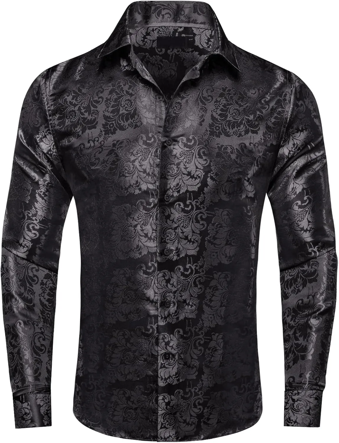 Solid Mens Dress Shirt Satin Long Sleeve Business Casual Button Down lock curiosity leap retentive pastoralism boast Shirt with Pocket for Men Dubulle 