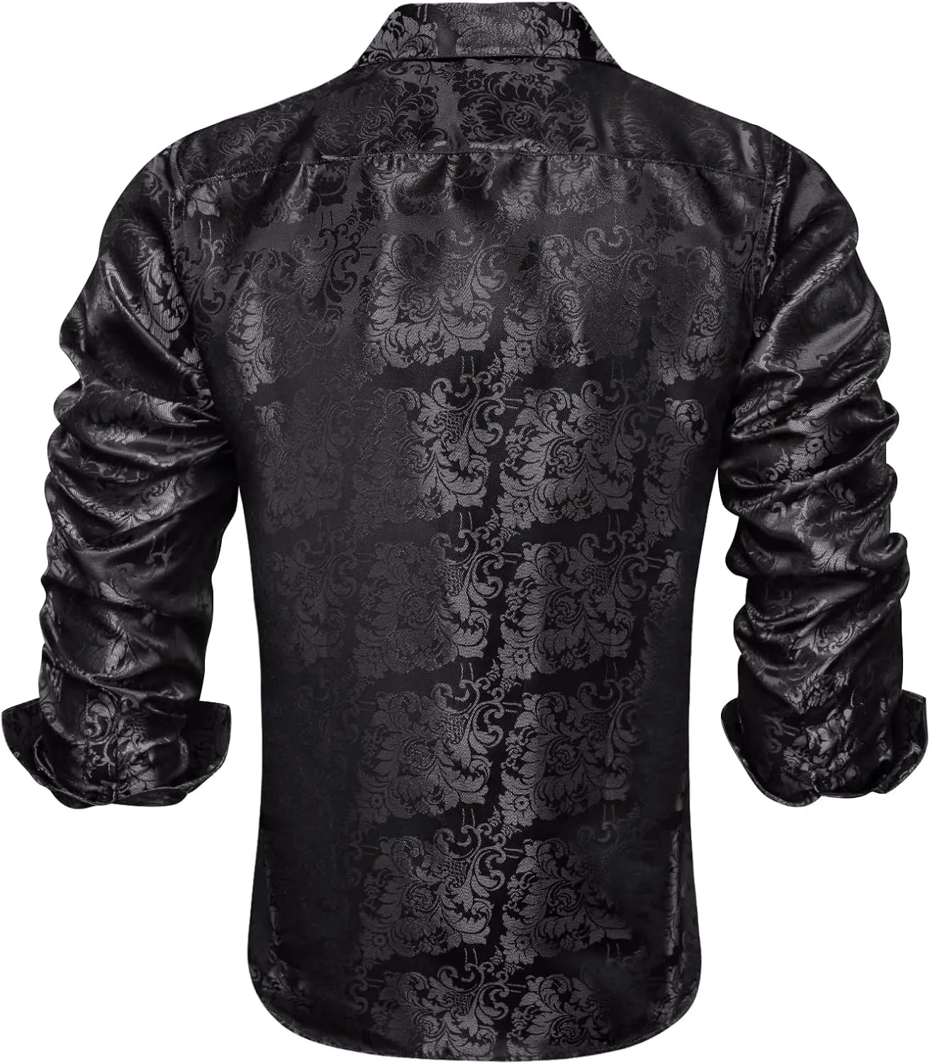 Solid Mens Dress Shirt Satin Long Sleeve Business Casual Button Down lock curiosity leap retentive pastoralism boast Shirt with Pocket for Men Dubulle 