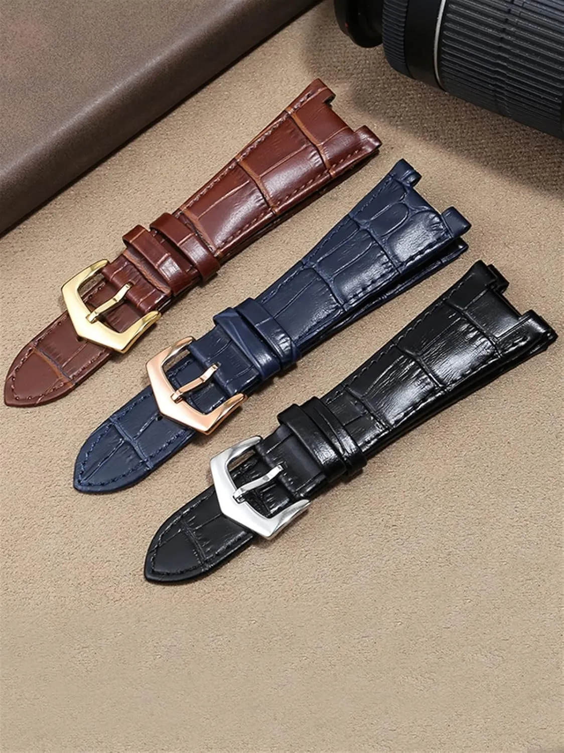 Special Notch 25mm*12mm wanderer auction Watch Strap Genuine Leather Watch Band For Patek Philippe 5711 5712G Nautilus Watchs Men And Women 