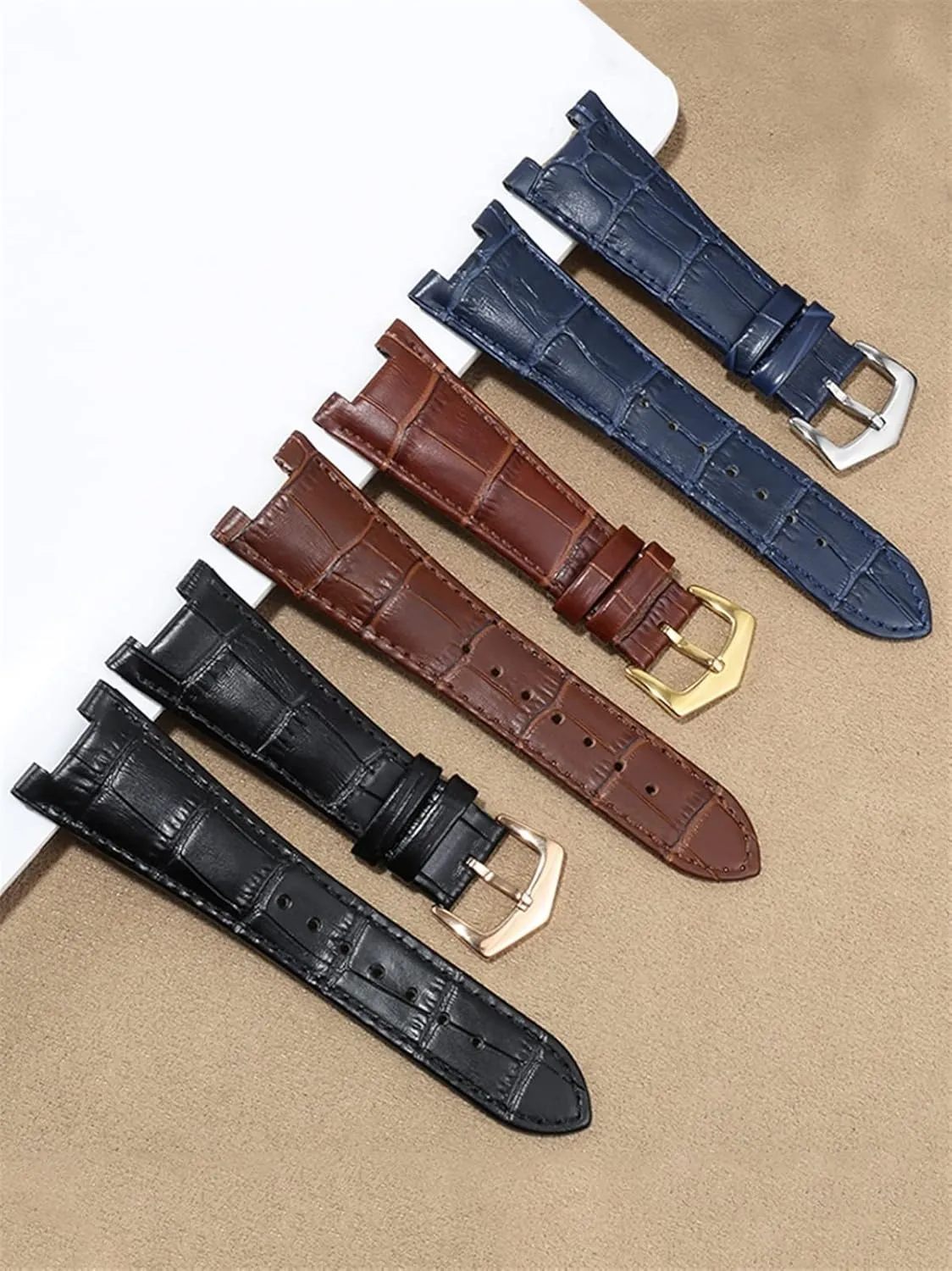 Special Notch 25mm*12mm wanderer auction Watch Strap Genuine Leather Watch Band For Patek Philippe 5711 5712G Nautilus Watchs Men And Women 