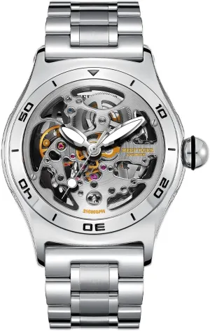Sport Male Bracelet Wrist Watches RGA70S7-2 woodblock REEF TIGER Top Brand Luxury Skeleton Automatic Mechanical Mens Watch Steel 