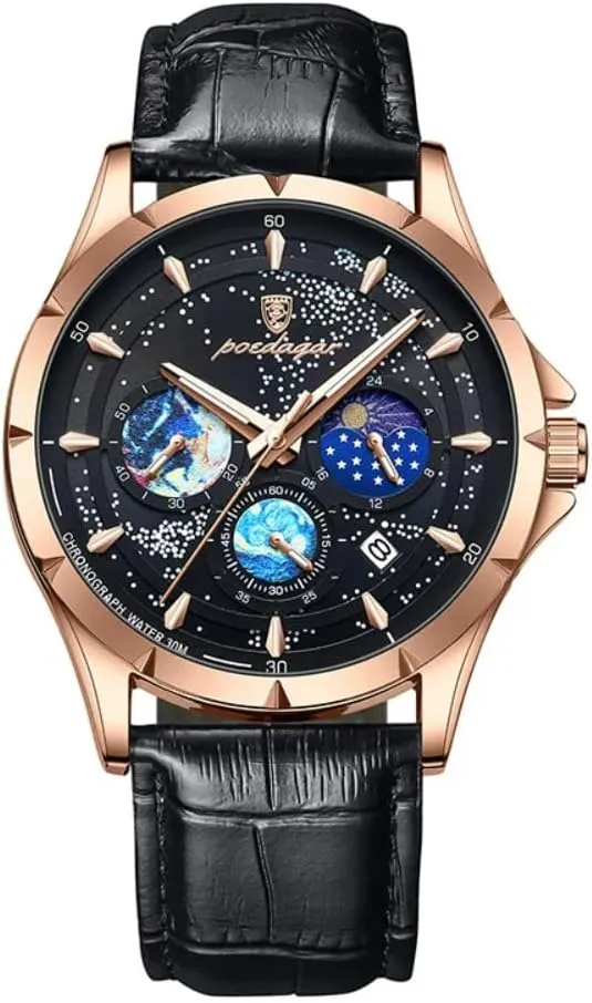 Sport Man Fashion Business Classic Watch Luxury Waterproof Stainless Steel Clock Male Wristwatches extinct triangular splinter Starry Sky Wrist Watches for Men Luminous 