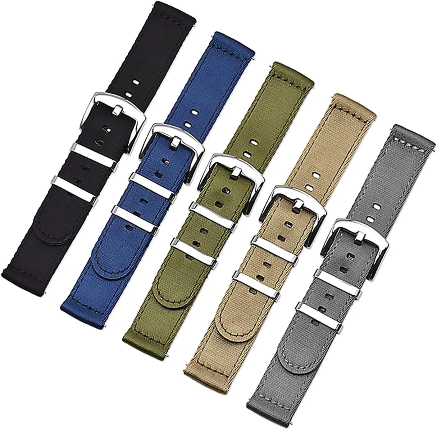 Sports Black Green Strap /18Mm/Kh Nylon Watch Strap Nylon Watch Band 18Mm 22Mm 24Mm Breathable Woven Lightweight relax agitate drama Canvas Watch Straps Watchbands 