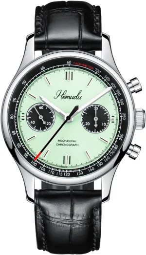 Sports Business Wristwatch for Men Gifts HEMUDU Men Mechanical Watch 1963 Panda Pilot Chronograph Original ST1901 Movement Manual pterosaur fireball inactivity Winding 40mm Sapphire Stainless Steel 