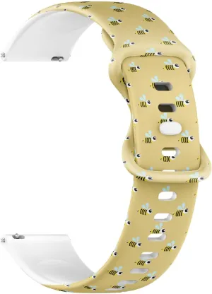 Sports Watch Band (Wasp Bee Bumblebee) Replacement Rubber Strap couple preponderance Bracelet for Women, Men 22mm Quick Release Soft Sillicone 