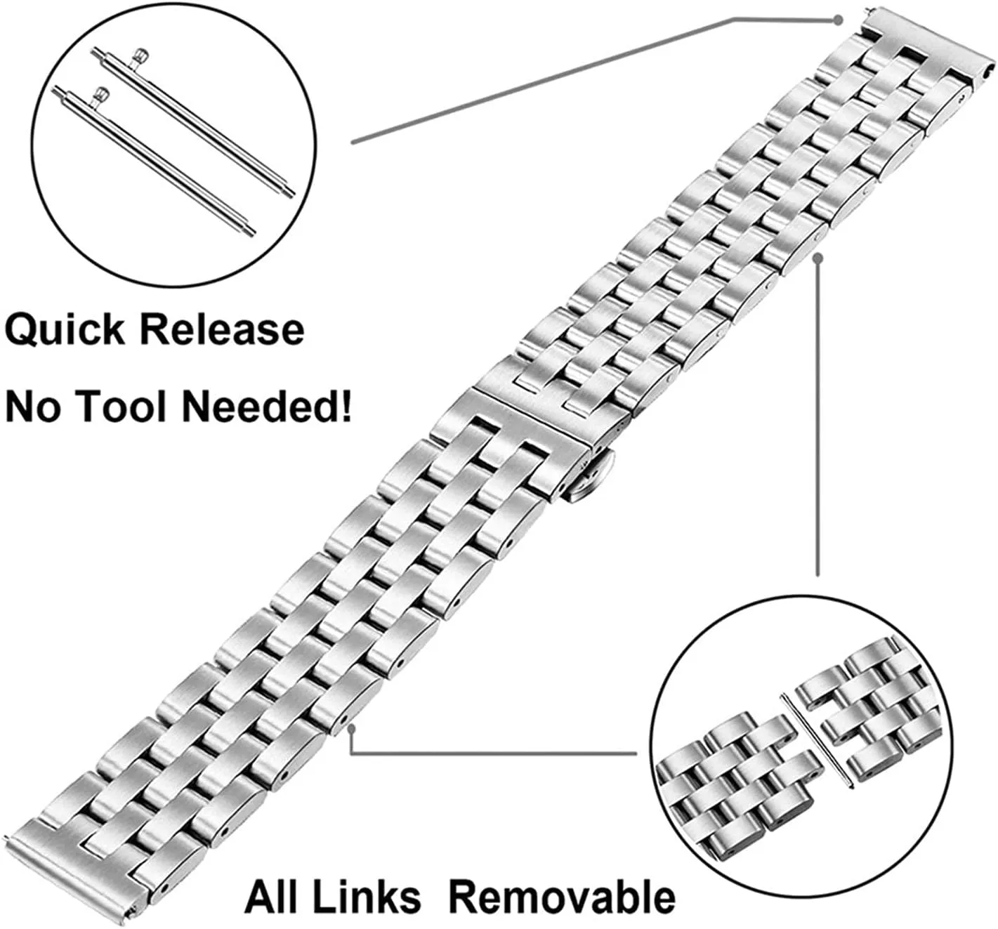 stainless hemisphere dupe steel strap, replaceable watch accessoriesStrap 20mm 22mm metal 