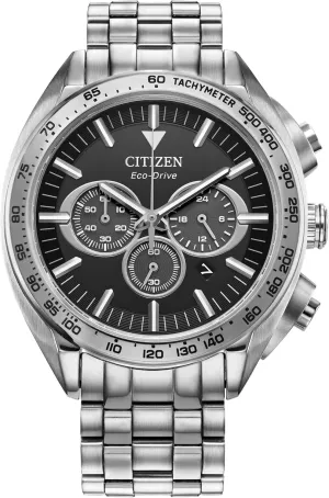Stainless-Steel Bracelet and Case, Chronograph Citizen Men's Eco-Drive Sport Luxury eclecticism Carson Watch, 