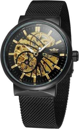 Stainless Steel Bracelet embed Watch FORSINING Men's Automatic Fascinated Water-Resistant Popular Skeleton 