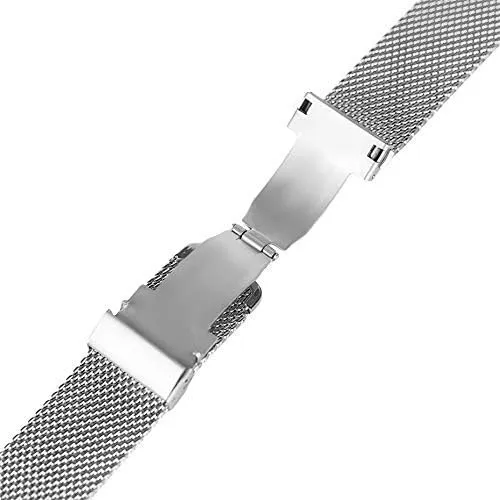 Stainless Steel Bracelet Folding Clasp Watches Replacement Wristband grasp pont distinction comminute Bracelet Watch Strap Black/Silver/Rose Golden 18mm/20mm/22mm Watch Wrist Band Mesh 