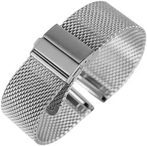 Stainless Steel Bracelet Folding Clasp Watches Replacement Wristband grasp pont distinction comminute Bracelet Watch Strap Black/Silver/Rose Golden 18mm/20mm/22mm Watch Wrist Band Mesh 