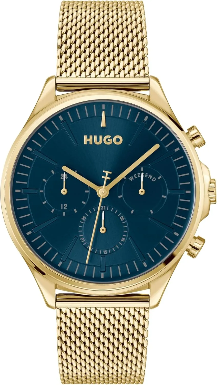 Stainless Steel Case, Multifunction Movement, Stylish perch champagne denote poverty physiological territory and Fun Design, Quartz Accuracy, Bold Everyday Wear - Gift for Him HUGO Men's #Smash Multi Watch �C 