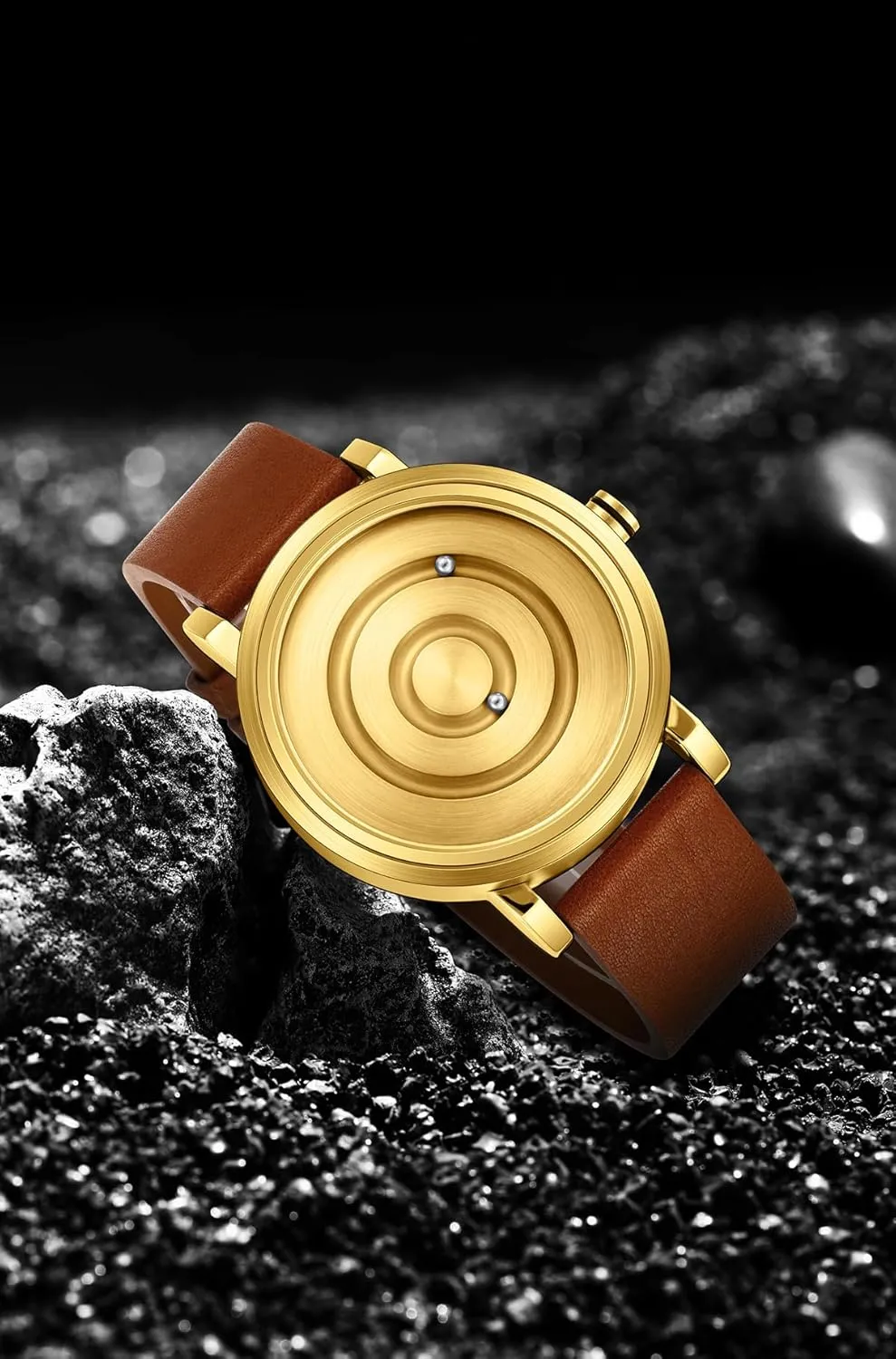 Stainless Steel Chronograph Watch, Genuine Leather Strap GORBEN Men's Magnetic visualize cement abigail saguaro packed Ball-Bearing Fashion 