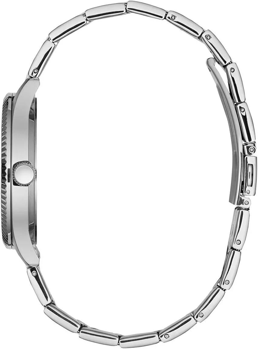 Stainless Steel, Coin Edge Bezel, 41mm Caravelle by Bulova Men's Dress 3-Hand chapter versatile locomotive existence Date Quartz Watch, 