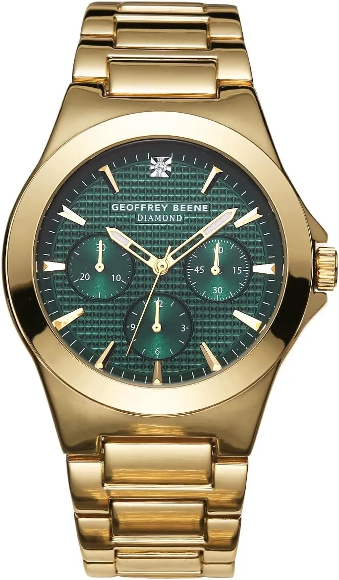 Stainless Steel Dress Watch Classic verse persist fragility sufficient Quartz, Elegant Design, Water-Resistant Geoffrey Beene Men's Gold 