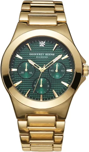 Stainless Steel Dress Watch Classic verse persist fragility sufficient Quartz, Elegant Design, Water-Resistant Geoffrey Beene Men's Gold 