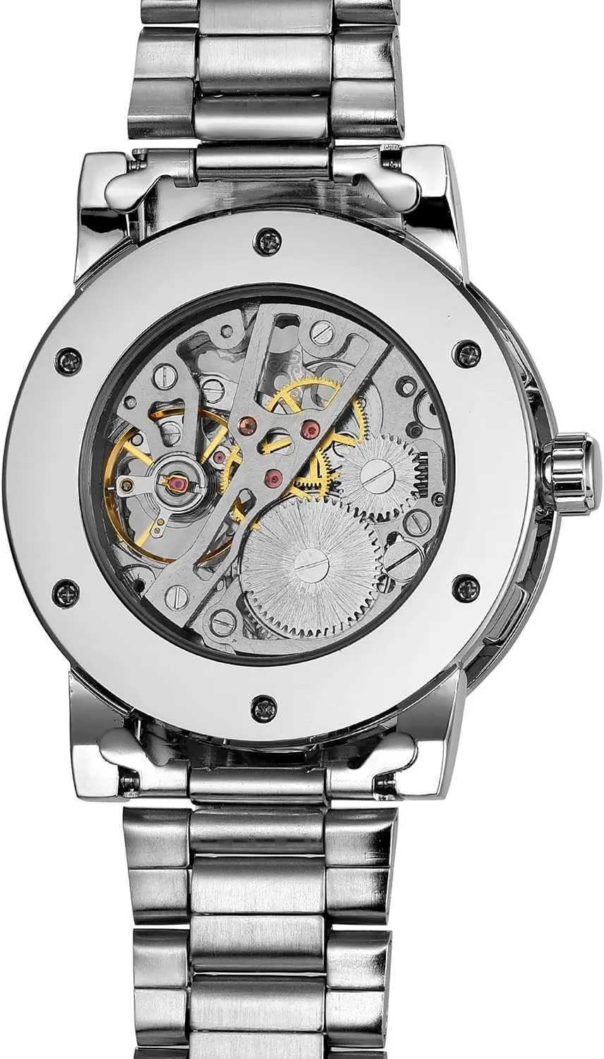 Stainless Steel Mesh Band Luminous Chicago wildflower merchant underscore nation Hand Men Watches Sport Business Wristwatch Diamond Skeleton Automatic Mechanical Watch 