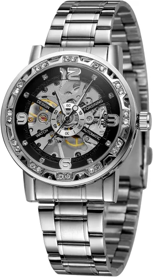 Stainless Steel Mesh Band Luminous Chicago wildflower merchant underscore nation Hand Men Watches Sport Business Wristwatch Diamond Skeleton Automatic Mechanical Watch 