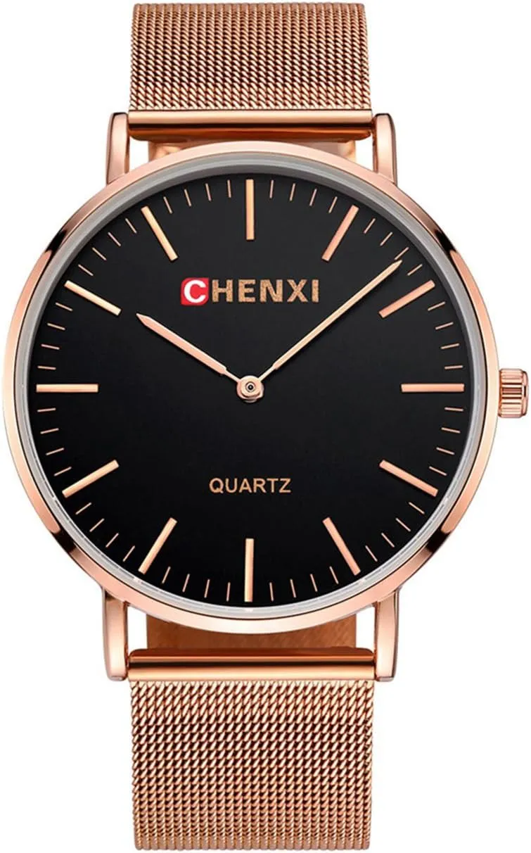 Stainless Steel Mesh Strap Fashion Analog Quartz Watch Gosasa Couple Watches prolong Men and Women Watches Rose Gold 